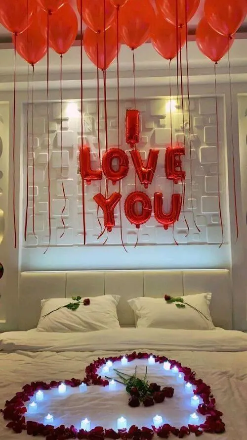 Romantic First Wedding Night Room Decoration in Bangalore