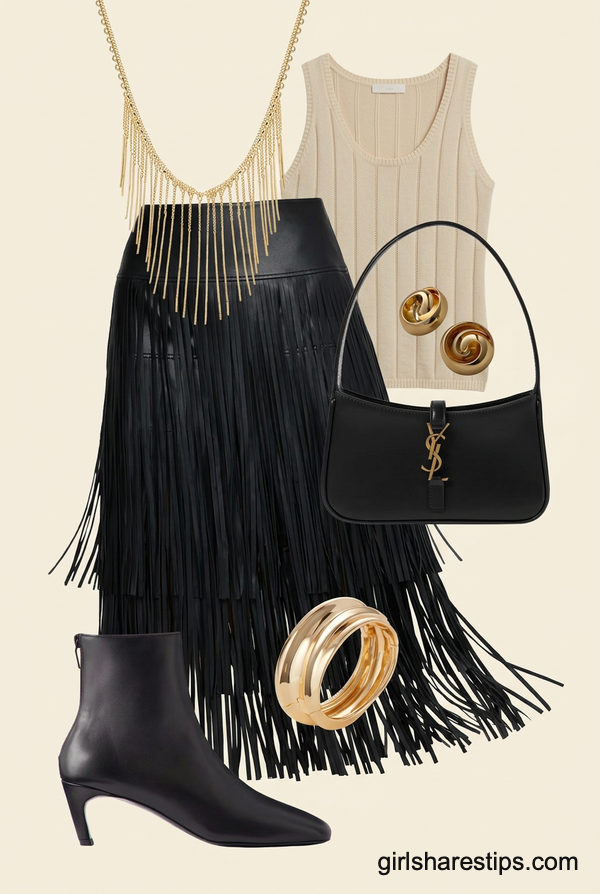 Edgy Movement: Western Fringe & Sleek Leather