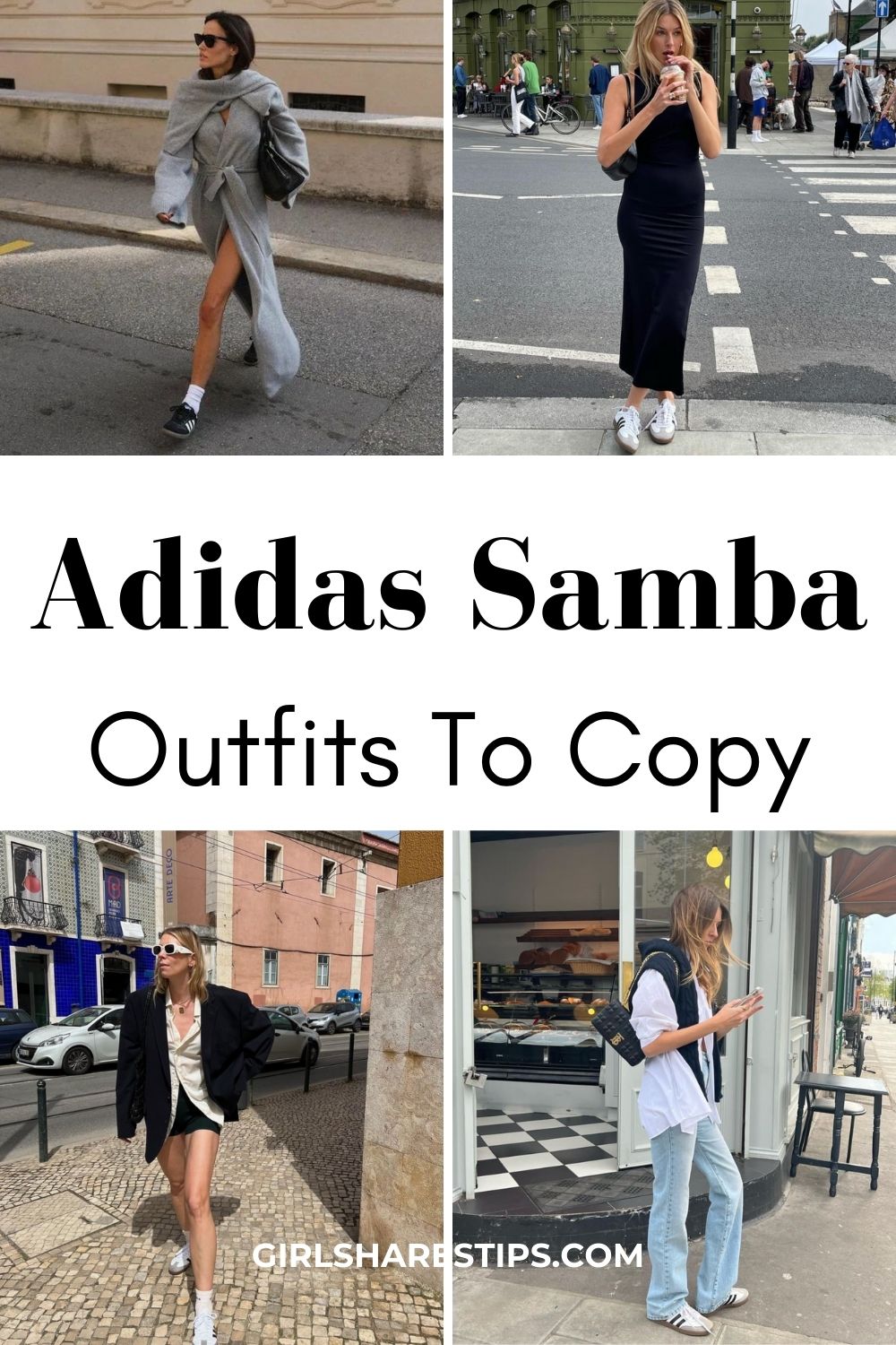 Adidas Samba outfit ideas collage
