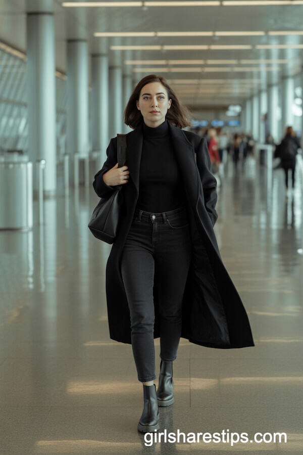 All-Black Monochrome Winter Ensemble