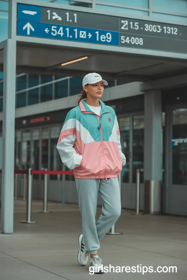 Colorblock Windbreaker and Joggers Combo