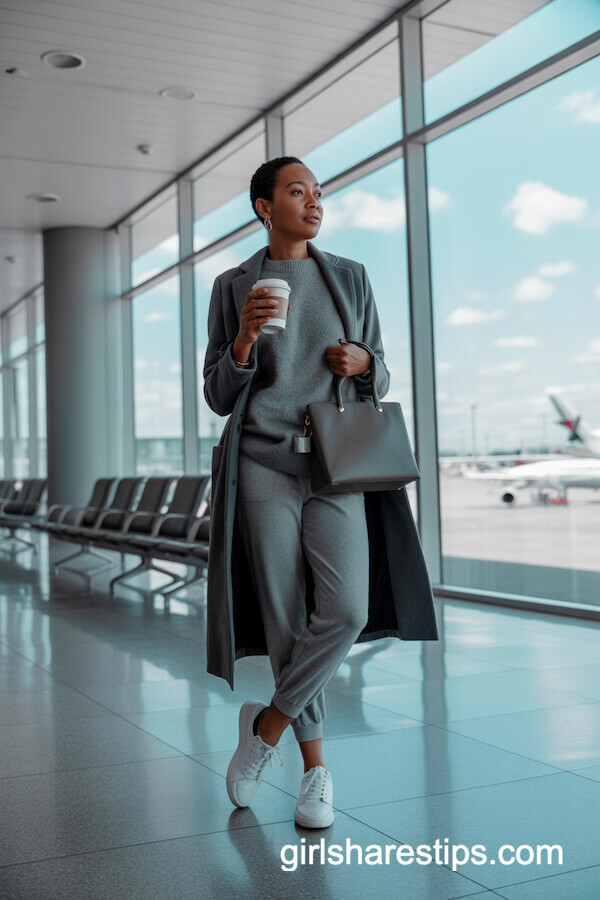 Grey Monochrome Layers and Long Coat