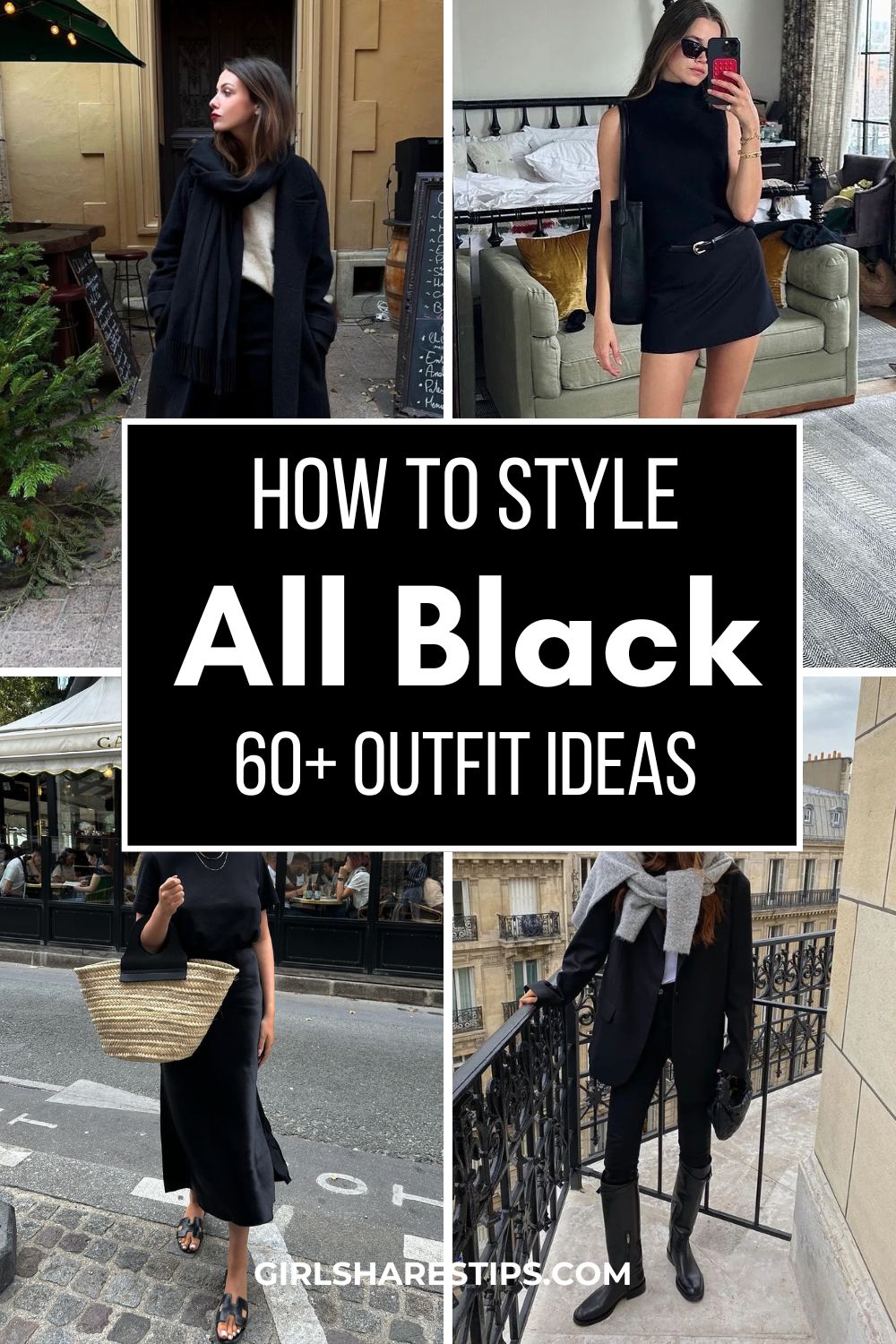 all black outfit ideas collage