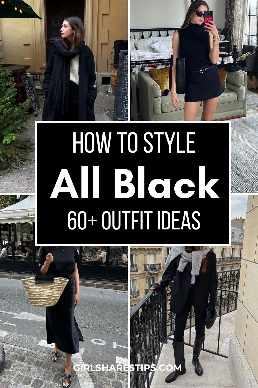 all black outfit ideas collage