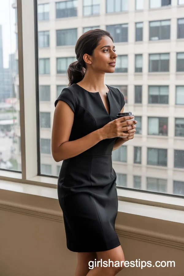 Fitted Cap Sleeve Sheath Dress