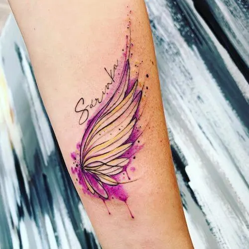 watercolor angel wing tattoo designs