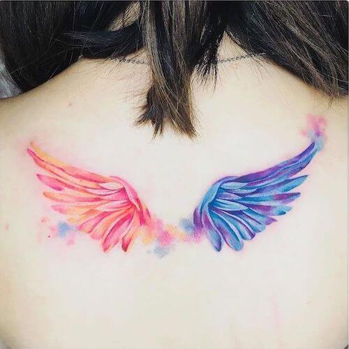 watercolor angel wing tattoo designs