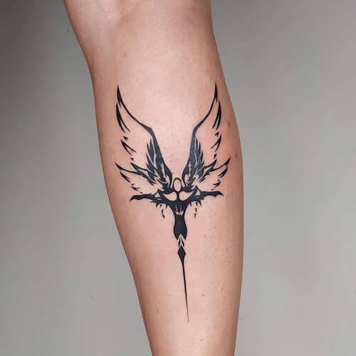 Angel Wings Girl Back Tattoos Design