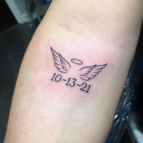 memorial tattoos with angel wings meaning