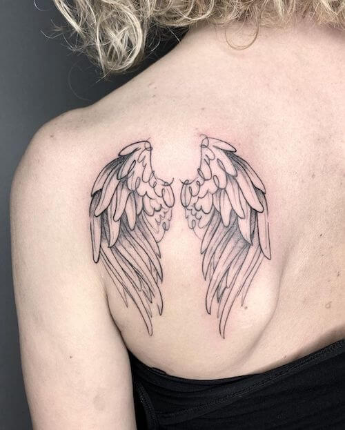 dark angel wing tattoo meaning