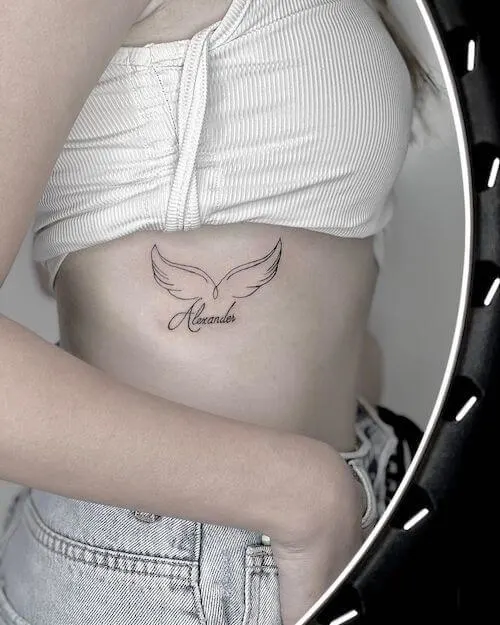 memorial tattoos with angel wings meaning