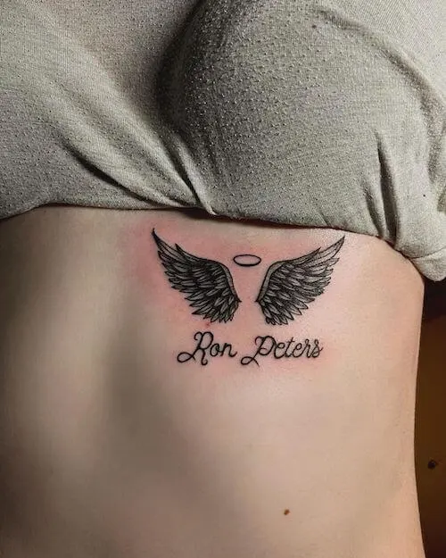 memorial tattoos with angel wings meaning