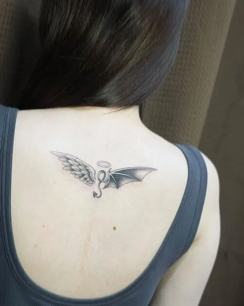 angel and devil angel wing tattoo meaning