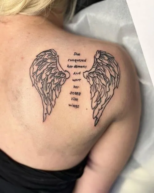 black wings tattoo meaning and designs