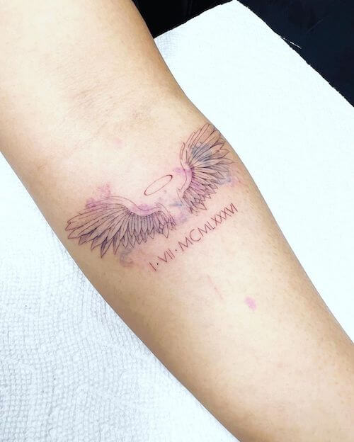 memorial tattoos with angel wings meaning