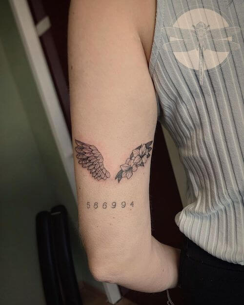 memorial tattoos with angel wings meaning