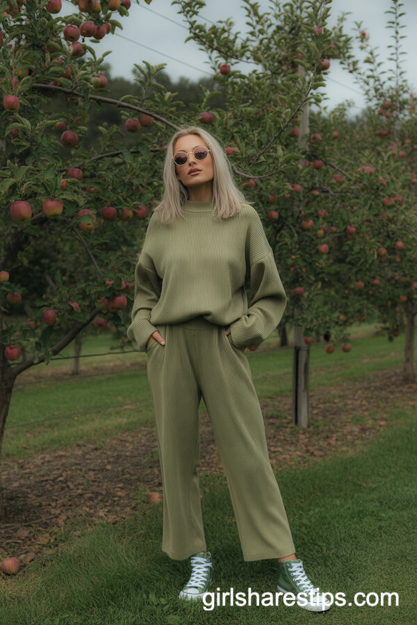 Olive Green Monochrome Outfit