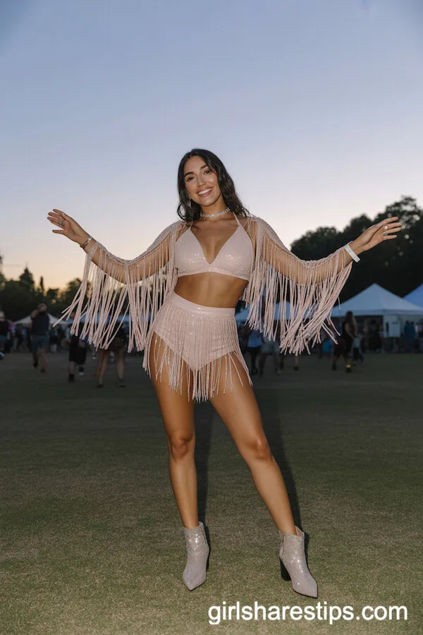 Sparkling Fringe Co-ord Set with Ankle Boots