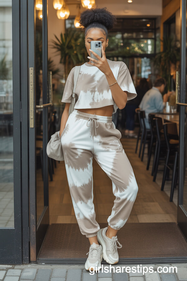 Tie-Dye Lounge Set & Chunky Sneakers
