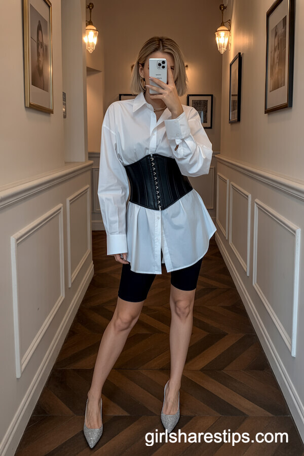 Oversized Button-Down Corset Belt