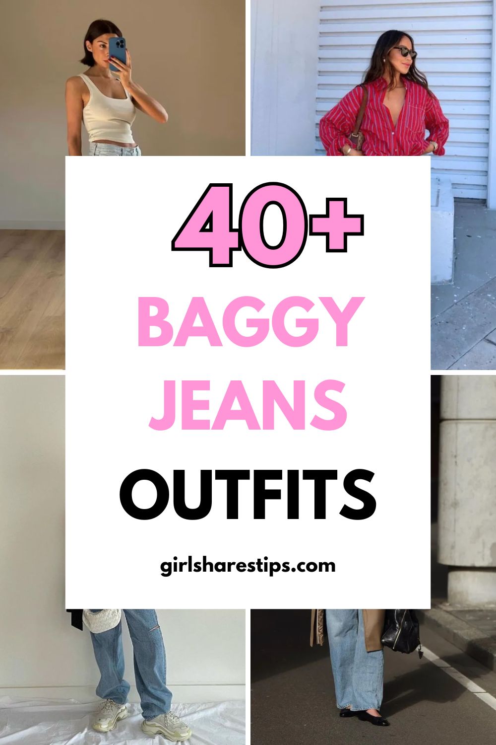 baggy jeans outfits for women collage