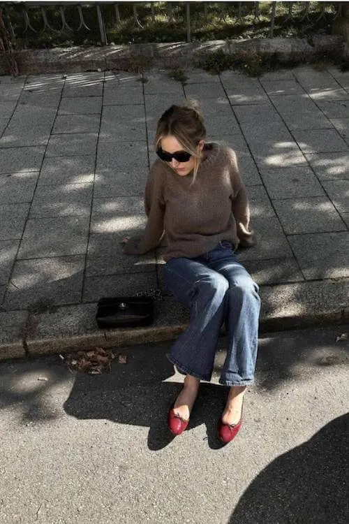 ballet flats outfit ideas grown women