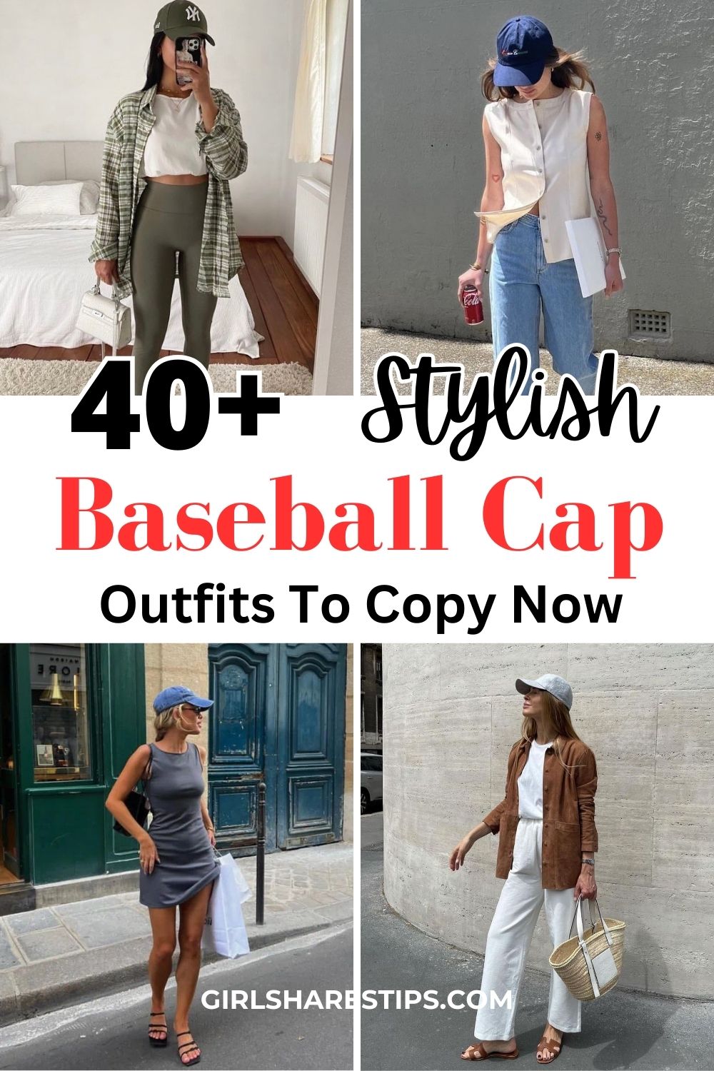baseball cap outfits collage