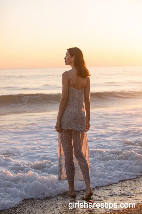 Long semi-sheer floral slip dress