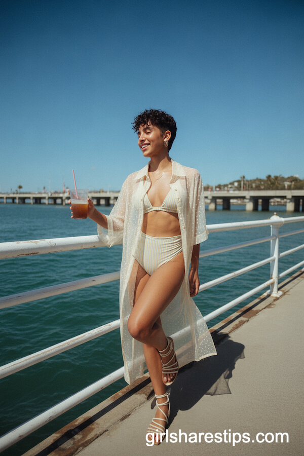 Sheer Cover-Up Bikini Set