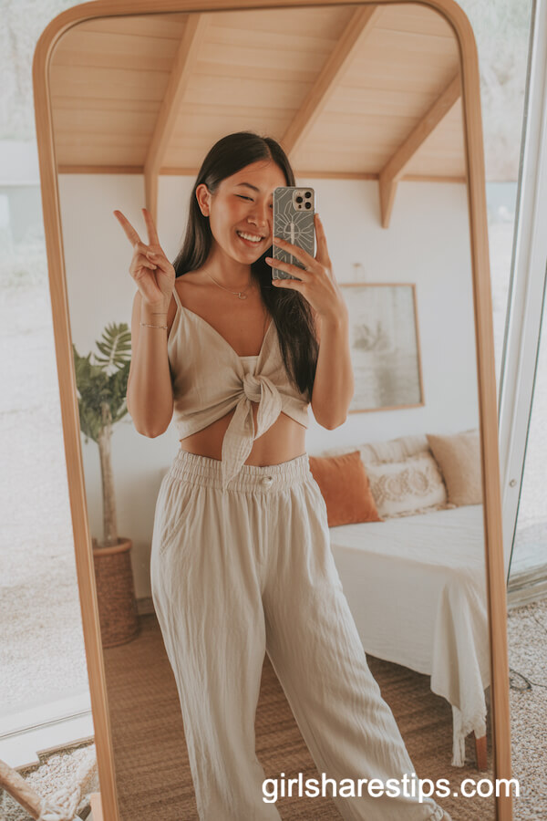 Linen Pants & Crop Top Pairing