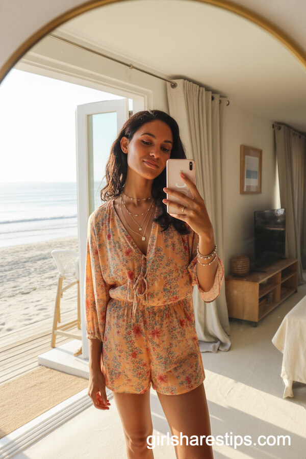 Bright Floral Romper Ensemble
