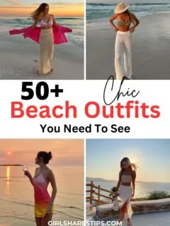 chic beach outfits for vacation collage