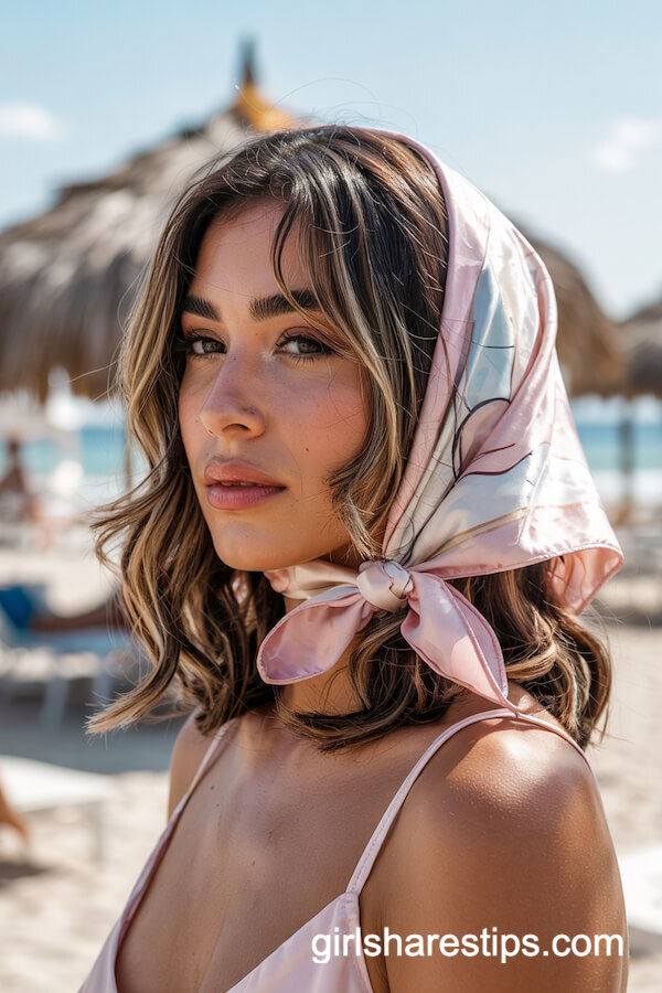 Retro Waves with Side Patterned Scarf Bow