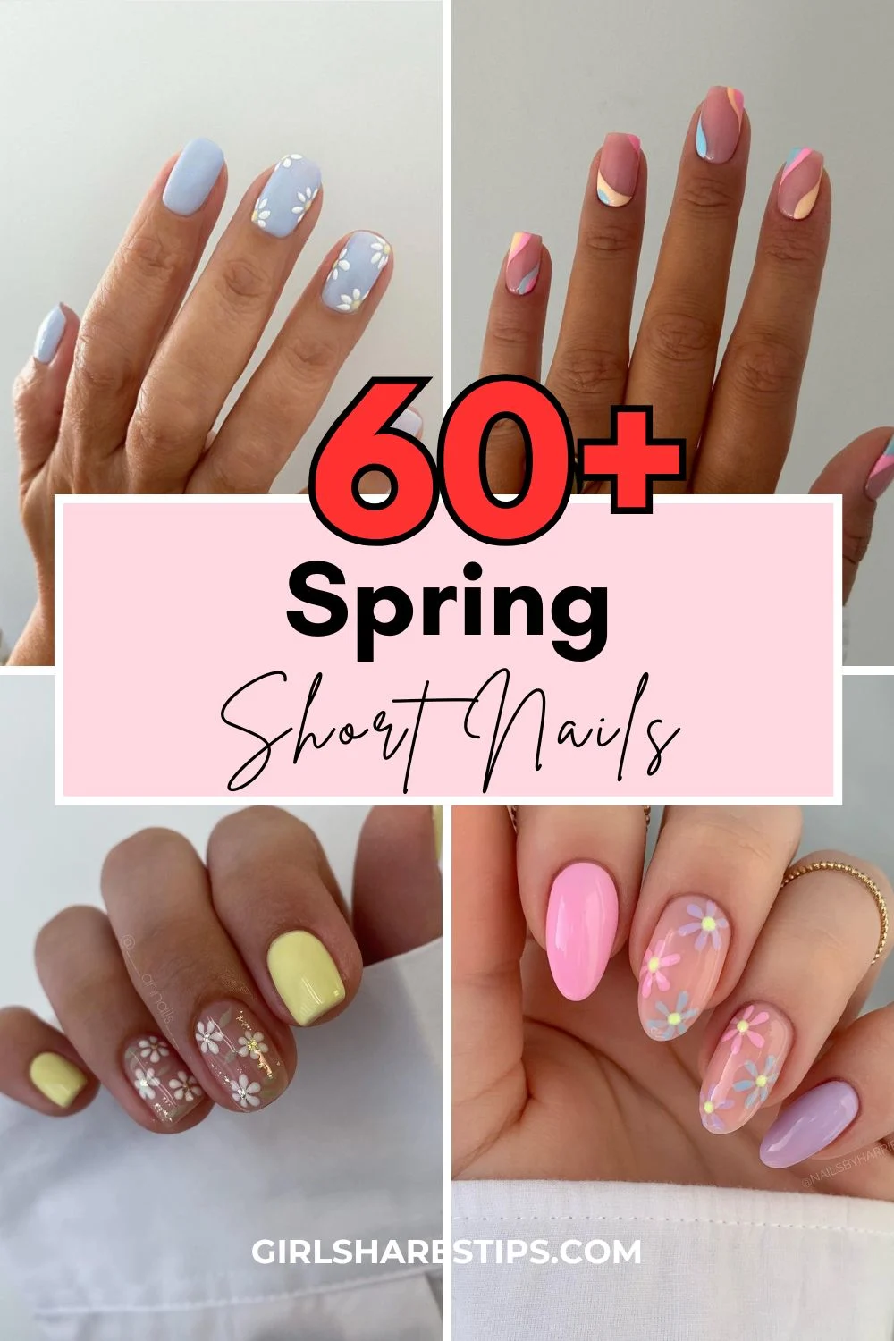 beautiful short spring nails collage