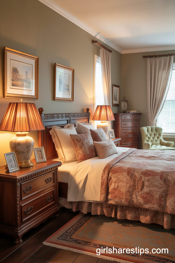 Classic Traditional Bedroom with Rich Wood Accents