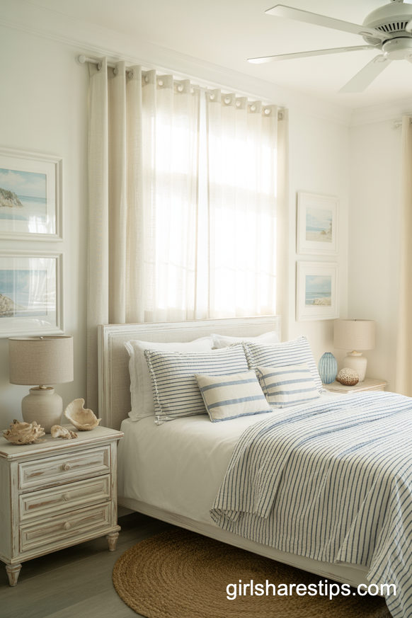 Coastal-Inspired Bedroom with Breezy Blue Accents