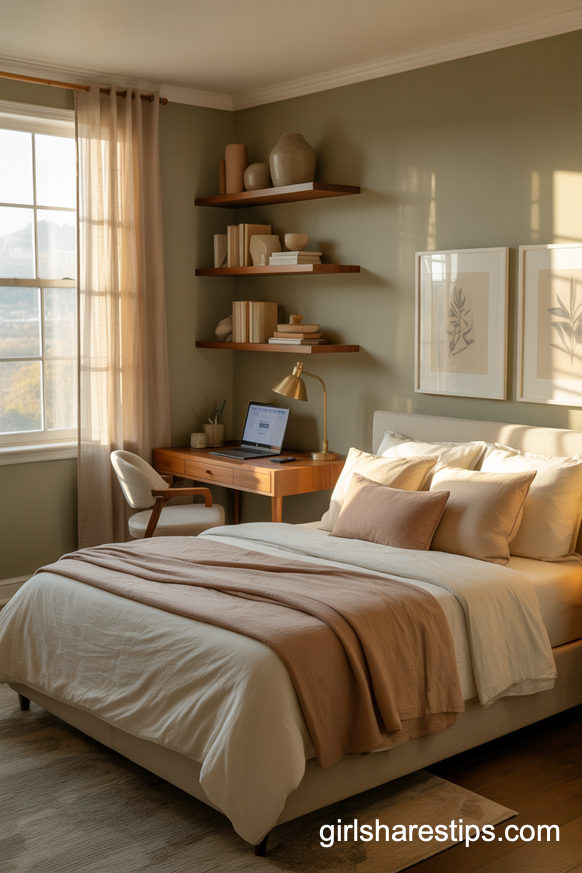 Work-from-Home Bedroom with a Stylish Office Corner