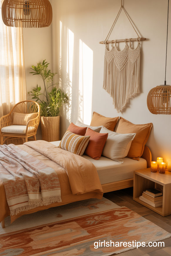 Boho-Chic Bedroom with Relaxed Earthy Textures