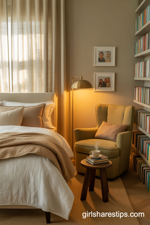 Cozy Reading Nook Bedroom for Avid Bookworms
