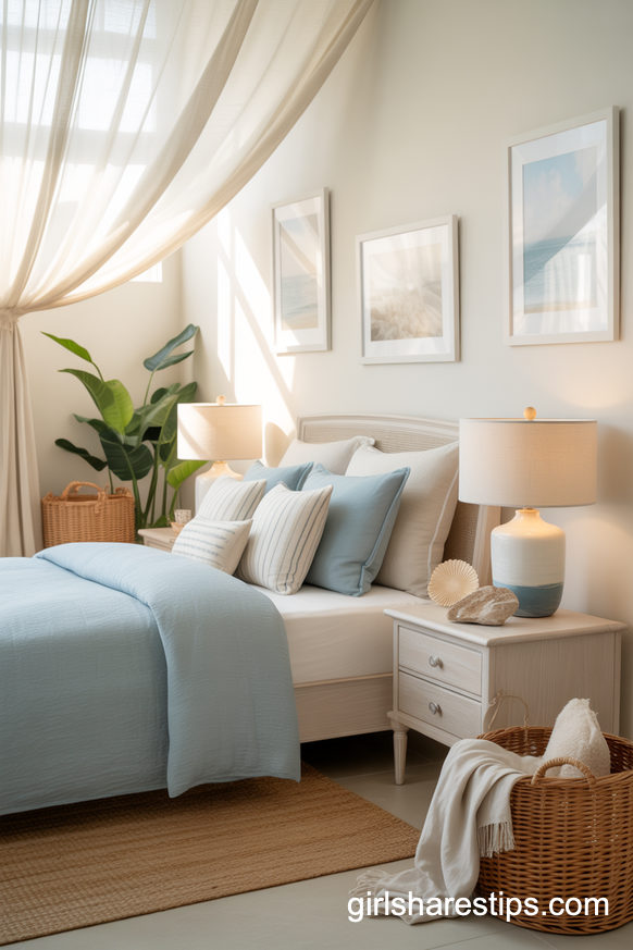 Calm Coastal Bedroom with Breezy, Beach-Inspired Hues