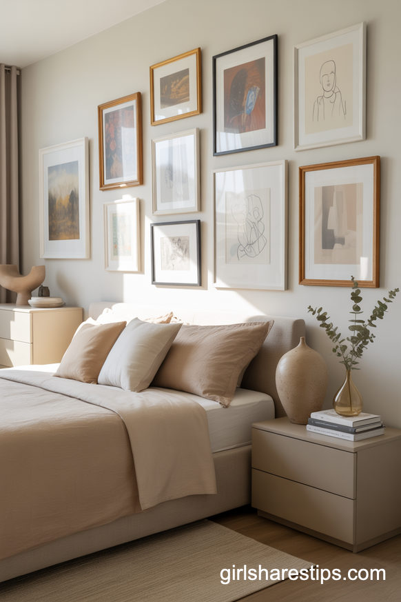 Art-Lover’s Gallery Wall Bedroom Sanctuary