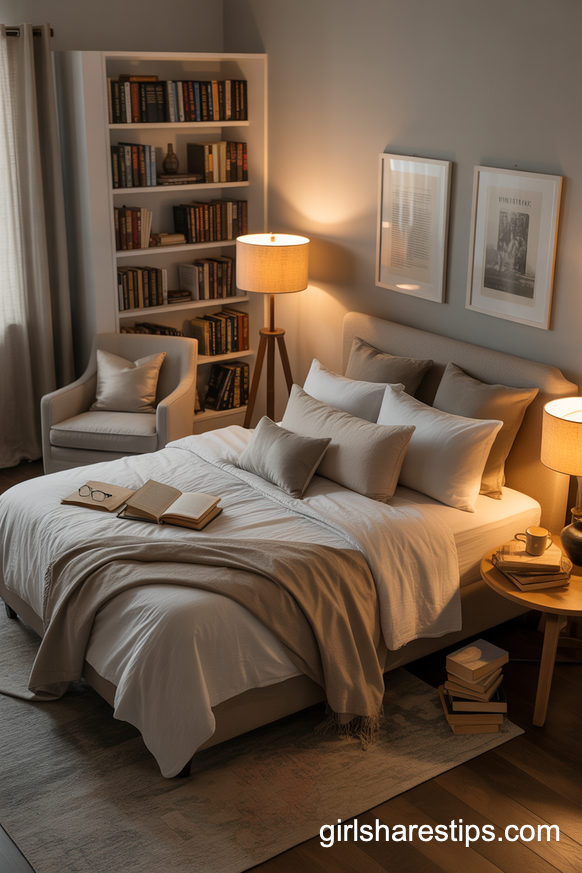 Book-Lover’s Bedroom with a Cozy Reading Nook