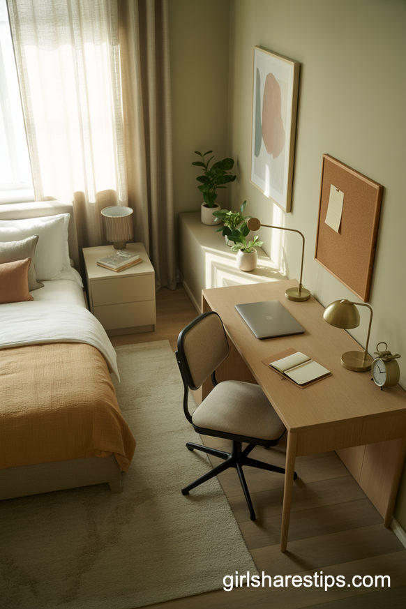 Bedroom with a Seamless Work-From-Home Workspace