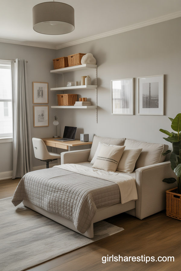 Guest Bedroom And Home Office With A Sleeper Sofa Couch