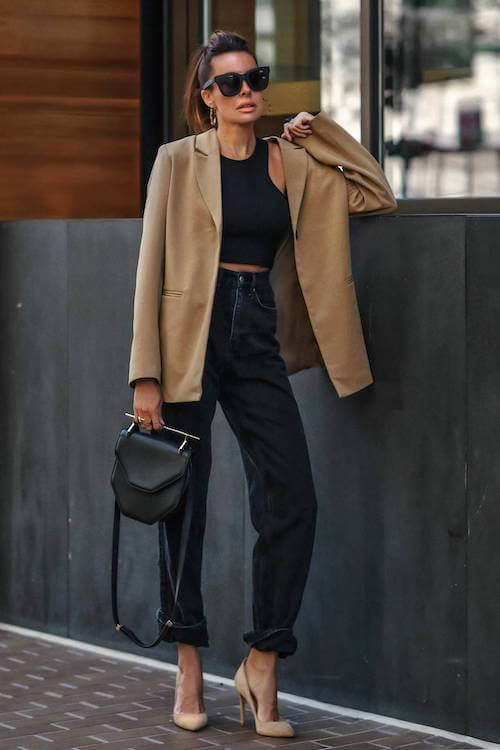 beige blazer outfit