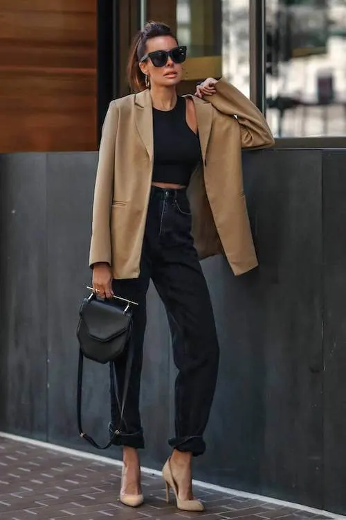 beige blazer outfit