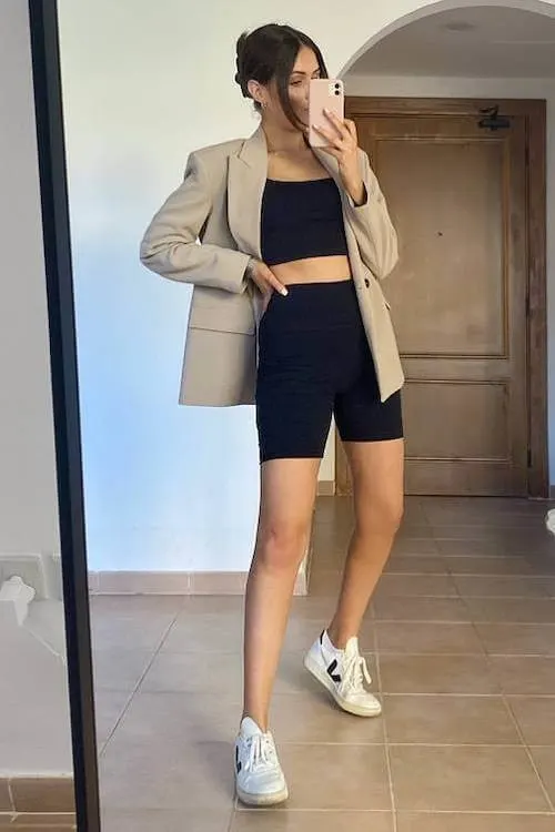 beige blazer outfit