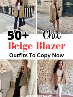 beige blazer outfit ideas for women collage