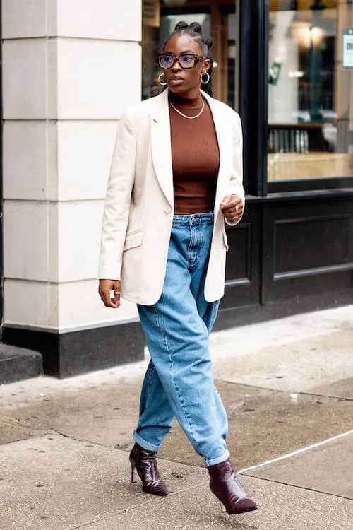 beige blazer outfit