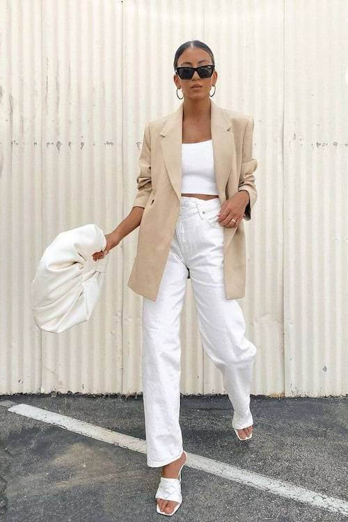 beige blazer outfit